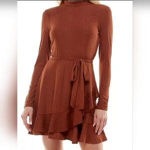 Speechless Rust Long Sleeve Dress Size XL Junior